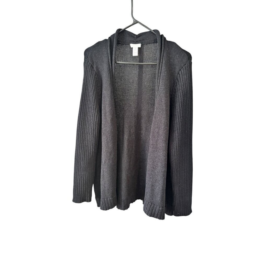 Chico's Women's Heavy Black Knitted Cardigan